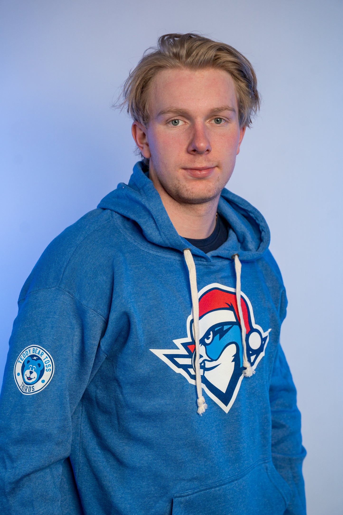 Teddy Bear Toss/Santa Boomer Triblend Hoodie - Cool Royal