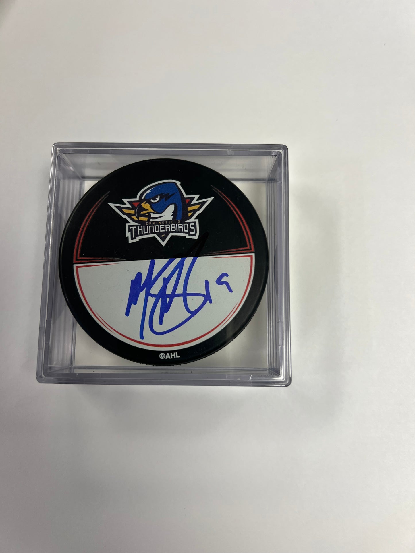 Signed Puck in Cube - #19 Mackenzie MacEachern