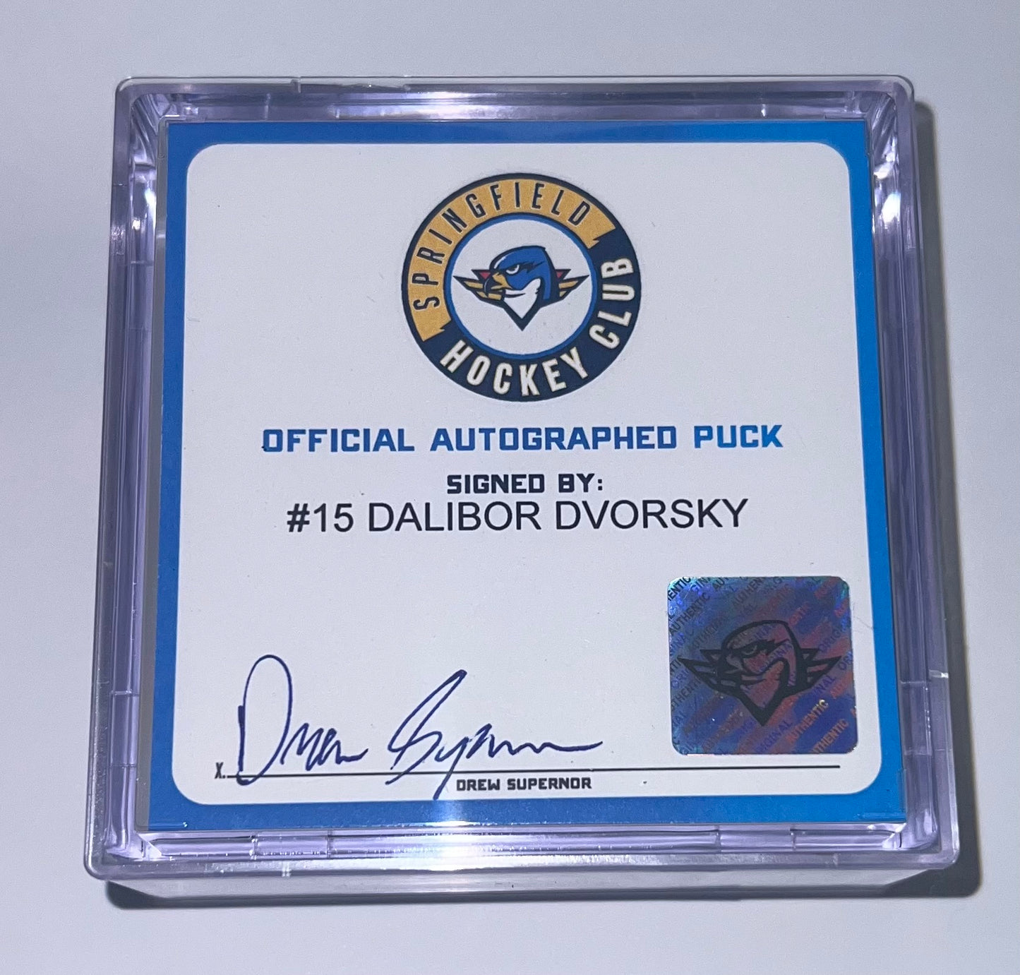 Signed Puck in Cube - #15 Dalibor Dvorsky