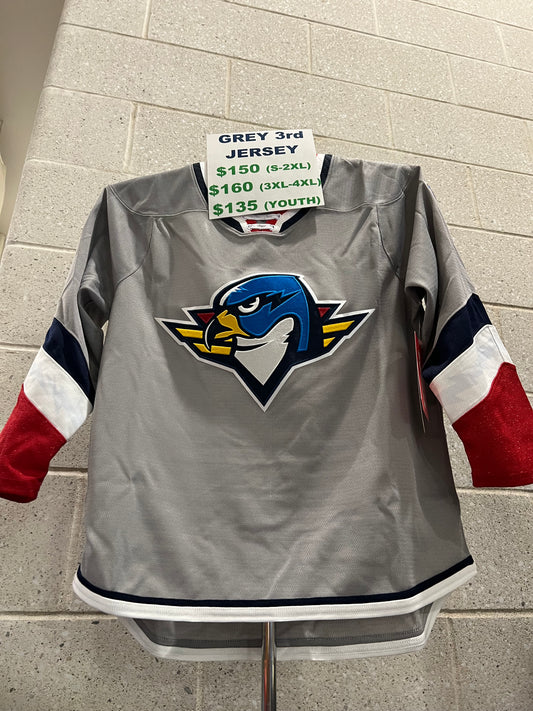 (NEW) Youth Grey Replica Quicklite Third Jersey