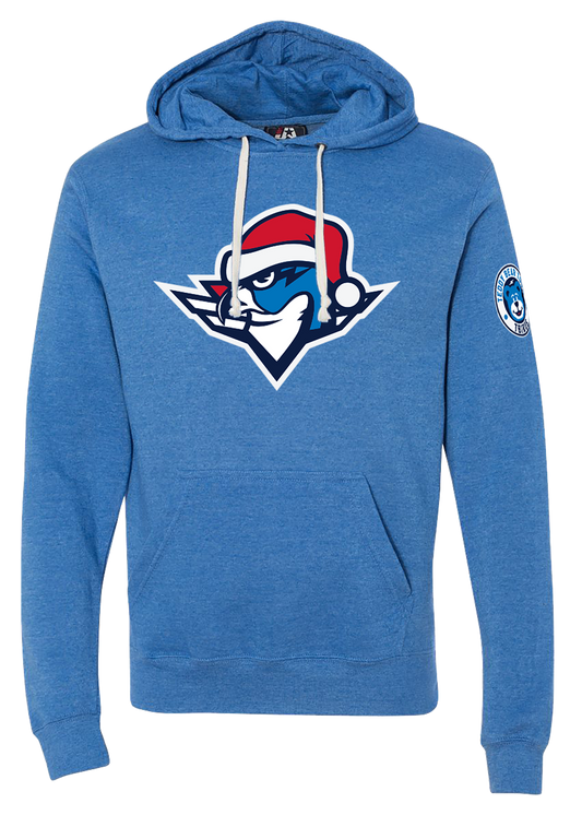 Teddy Bear Toss/Santa Boomer Triblend Hoodie - Cool Royal
