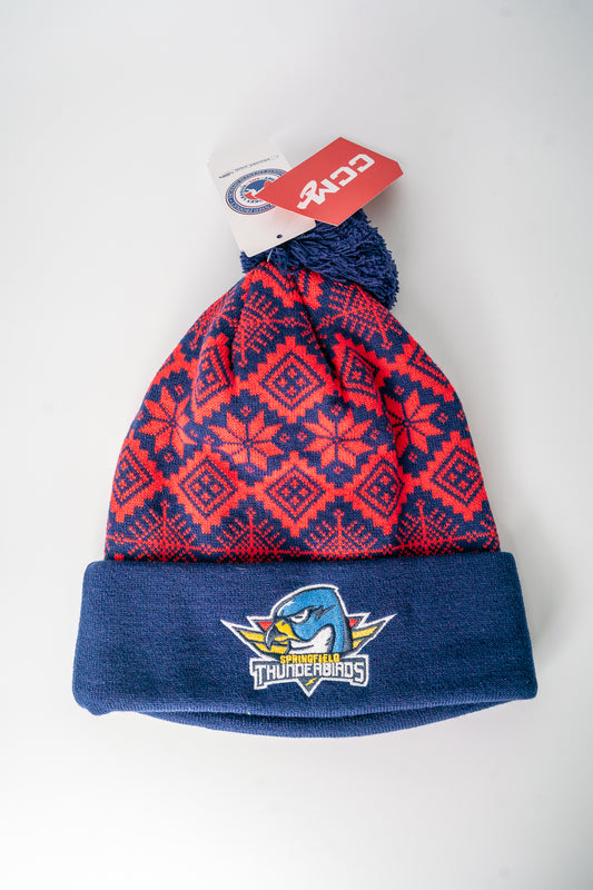 CCM T-Birds Festive Pom Knit - Red/Navy