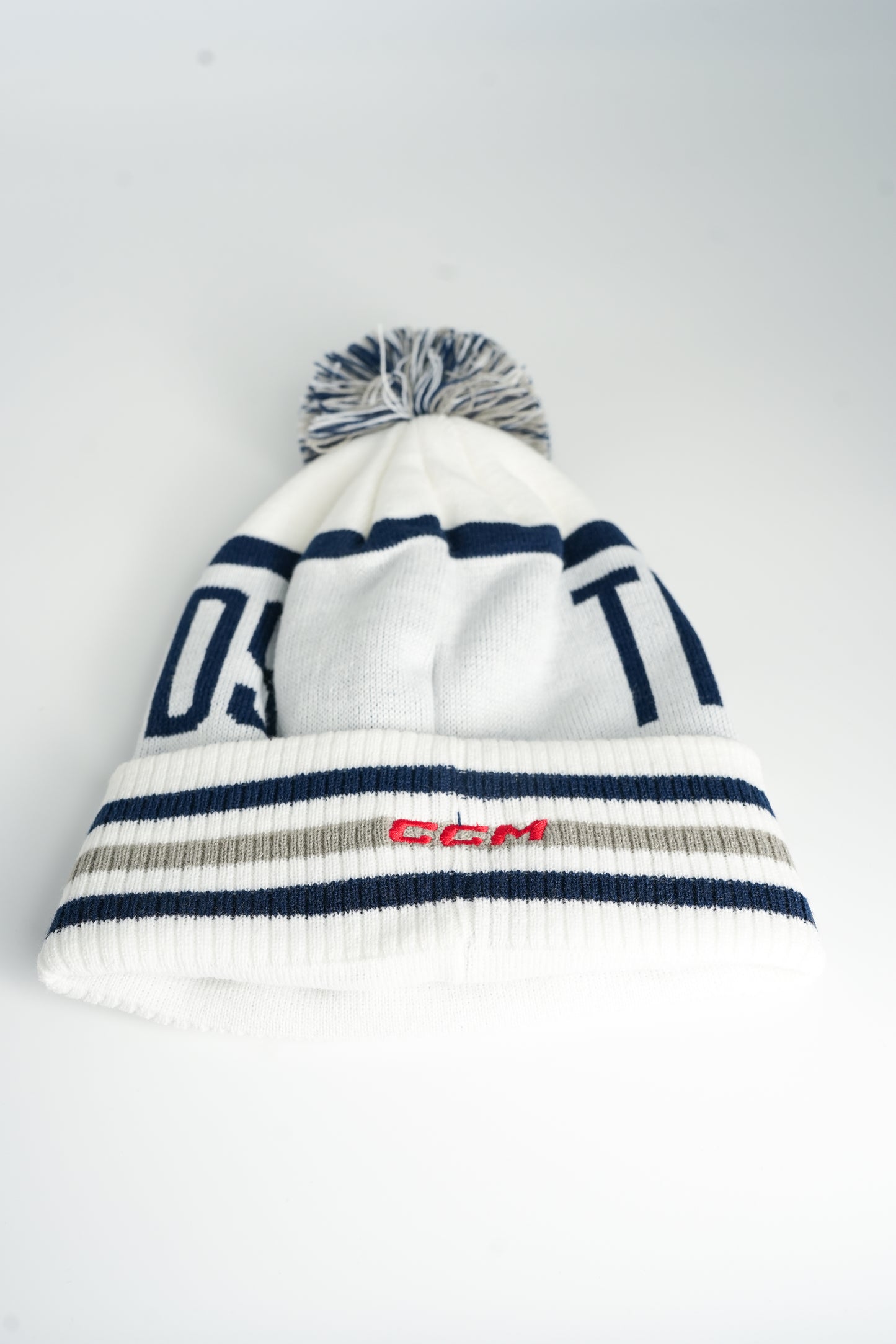 CCM Classic Pom Knit - White /Navy