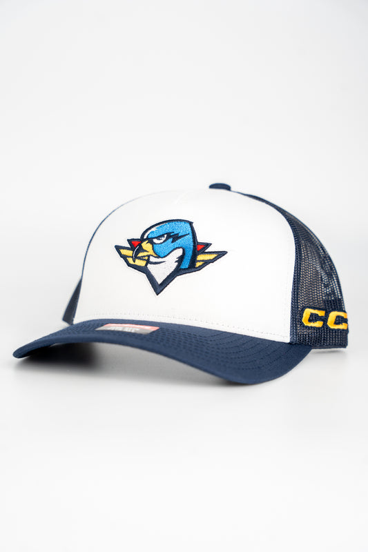 CCM Meshback Trucker - T-Birds (White Front/ Navy Brim & Back)