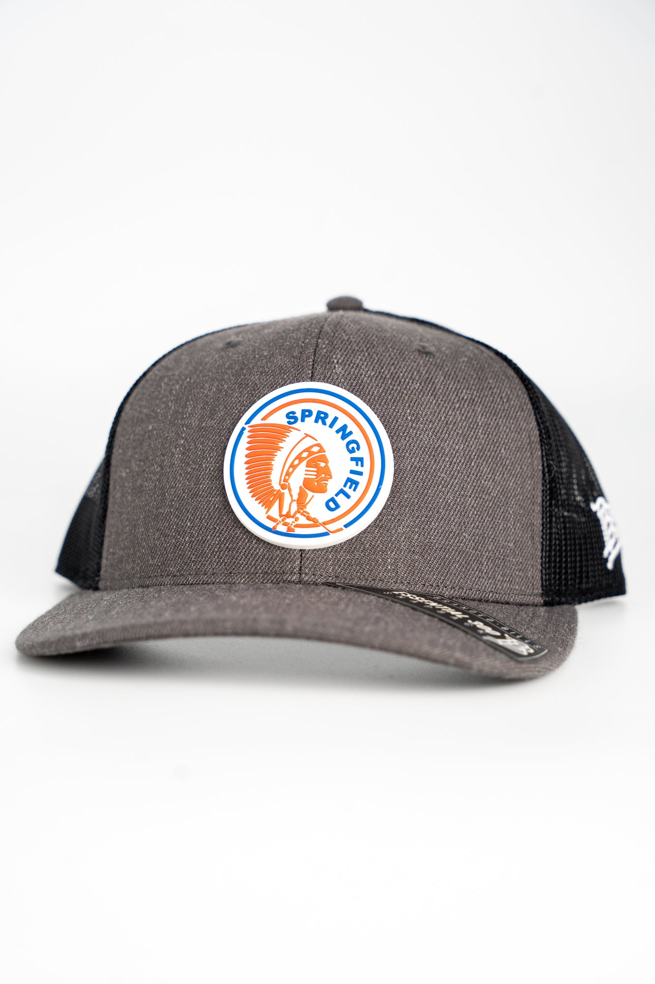 Indians Old School Logo - Branded Bills Curved Trucker - Charcoal