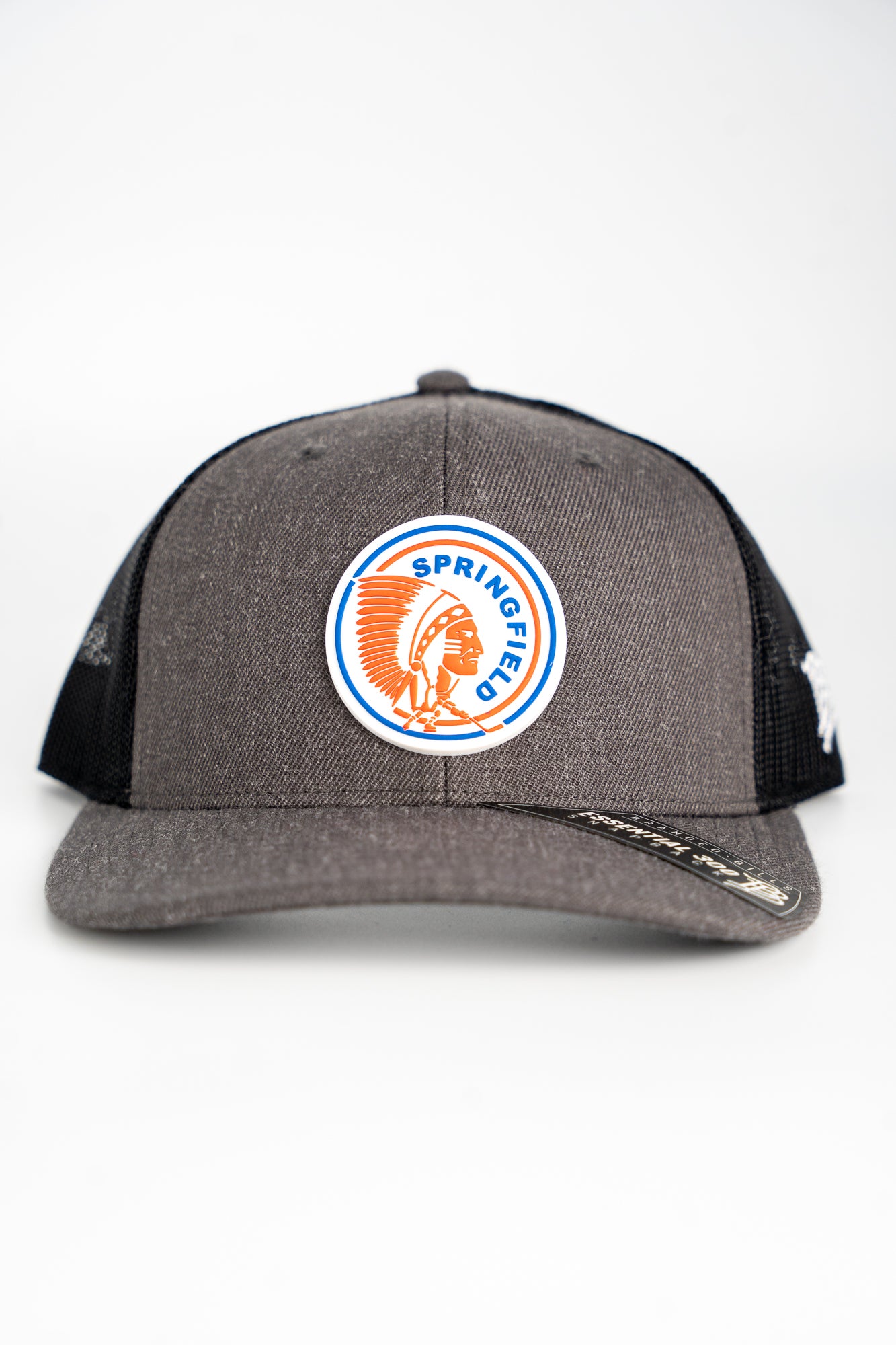 Indians Old School Logo - Branded Bills Curved Trucker - Charcoal