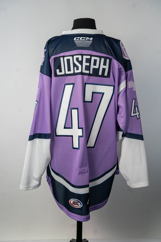 2024-25 Hockey Fights Cancer Jersey - #47 Pierre-Olivier Joseph - Game Issued - Size XL - Set 1/1