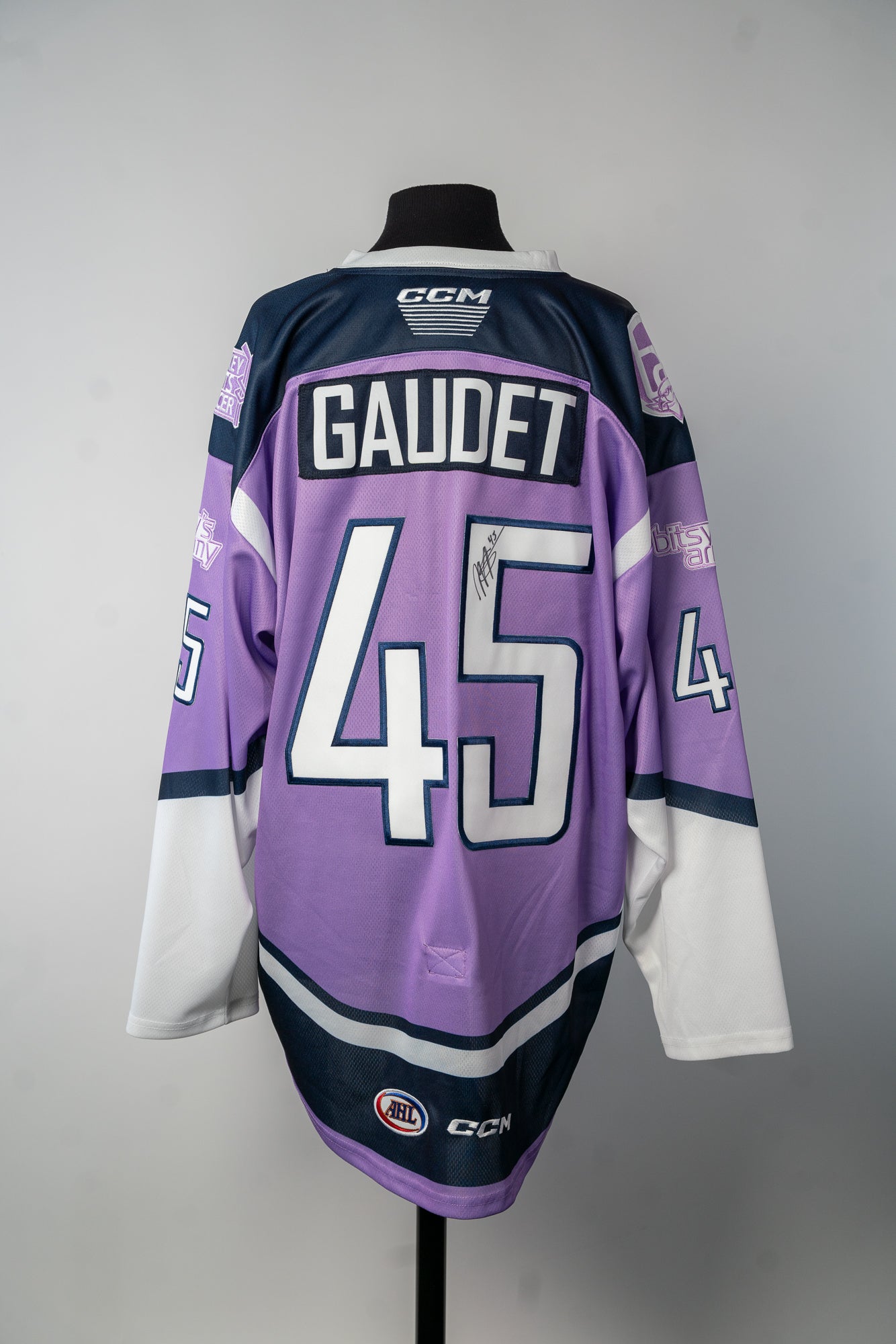 2024-25 Hockey Fights Cancer Jersey - #45 Marc-Andre Gaudet - Game Issued & Signed - Size XL - Set 1/1