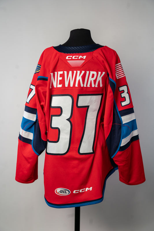 2024-25 Red Jersey - #37 Reece Newkirk - Game Worn - Size 56 - Set 1/1