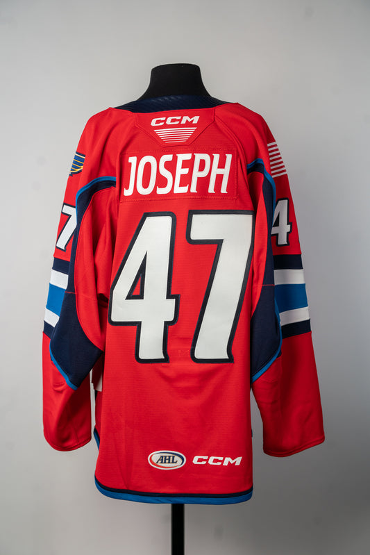 2024-25 Red Jersey - #47 Pierre-Olivier Joseph - Game Issued - Size 56 - Set 1/1