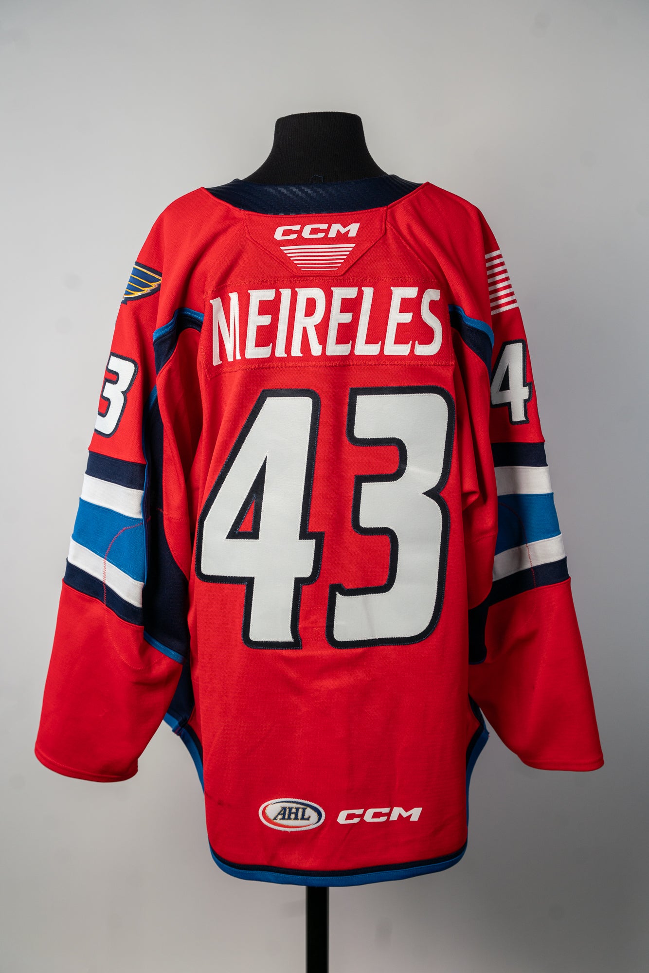 2024-25 Red Jersey - #43 Greg Meireles - Game Worn - Size 56 - Set 1/1