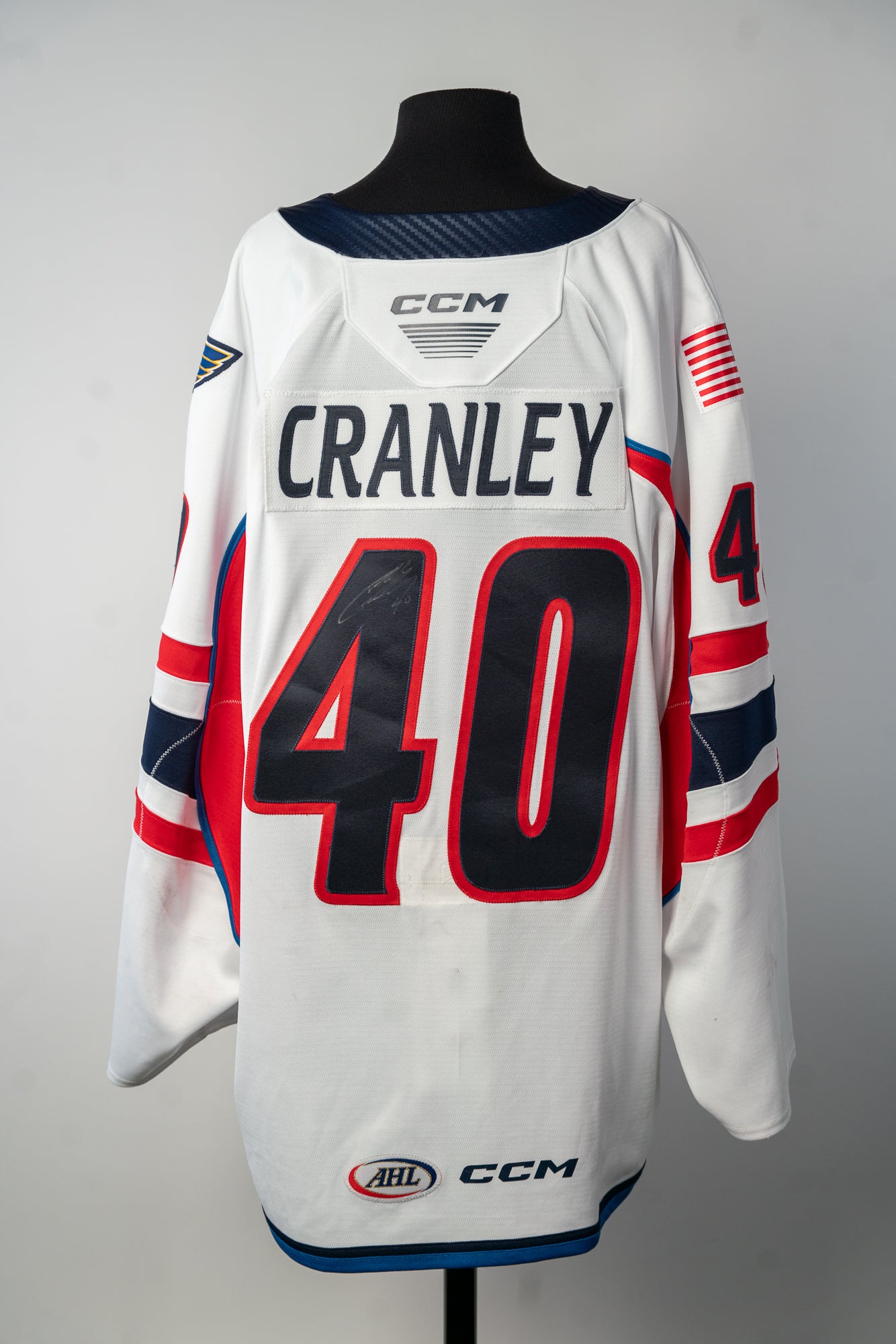2024-25 White Jersey - #40 Will Cranley - Game Worn & Signed - Size 60G - Set 1/1