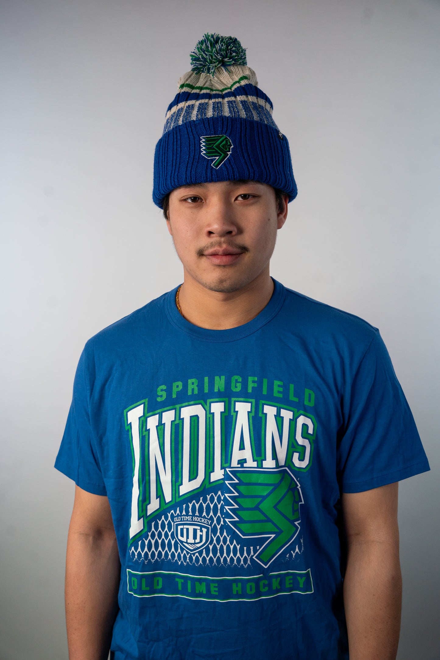 '47 Brand Indians Old Time Hockey Tee - Royal
