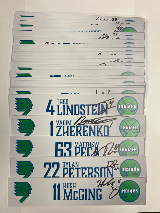 2025-26 Throwback Indians Locker Nameplate