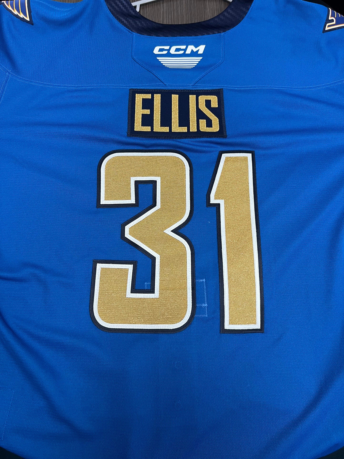 2025-26 Blue Authentic Jersey - #31 Colten Ellis - Game Issued - Size 60G - Set 1/1