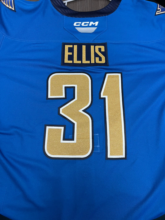 2025-26 Blue Authentic Jersey - #31 Colten Ellis - Game Issued - Size 60G - Set 1/1