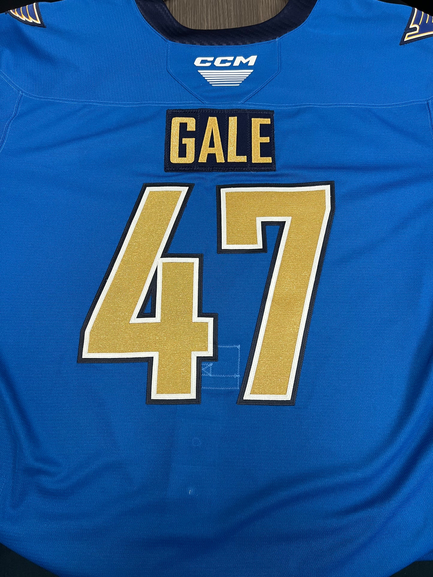 2025-26 Blue Authentic Jersey - #47 Thomas Gale - Bench Worn - Size 60G - Set 1/1