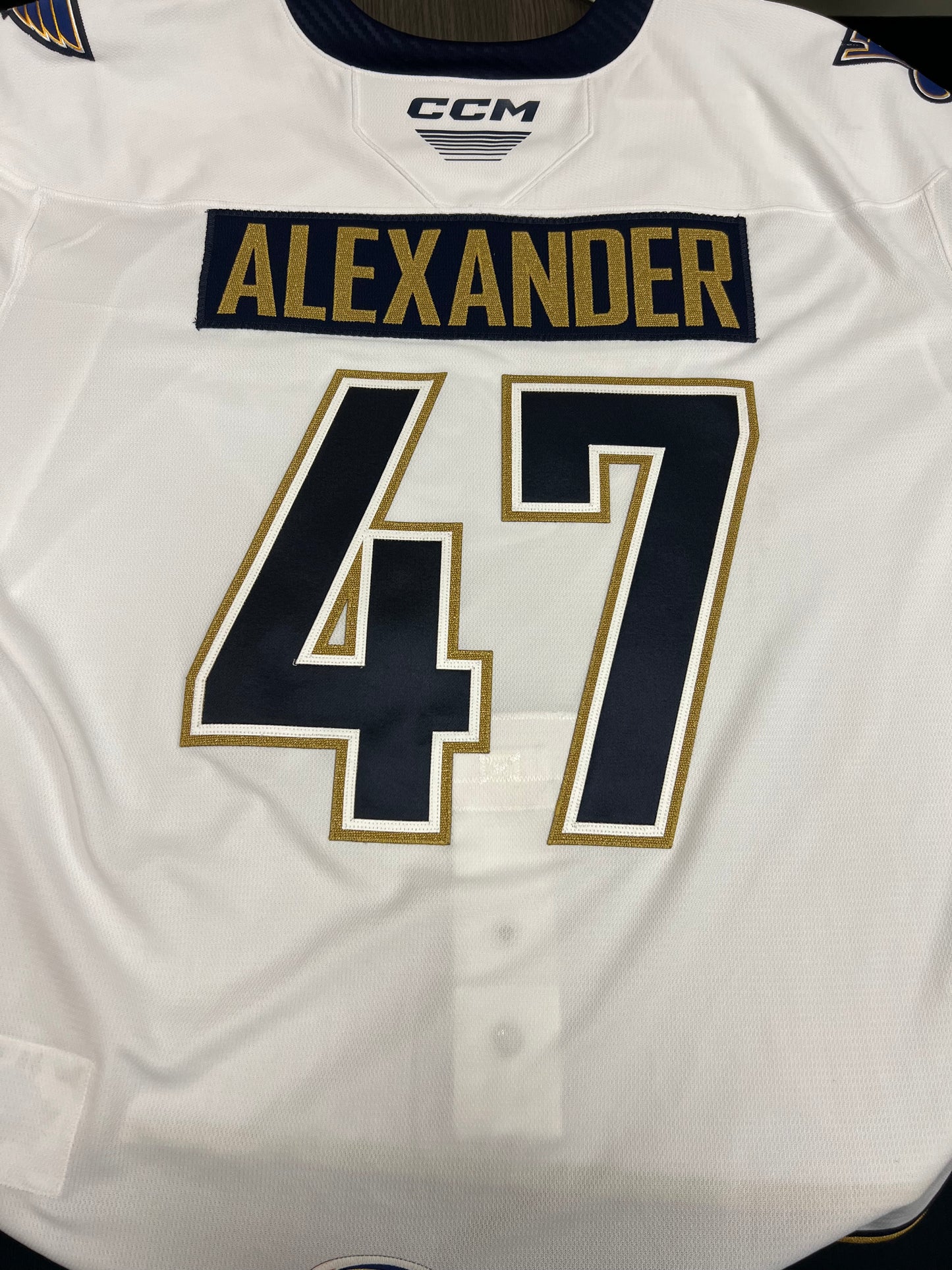 2025-26 White Authentic Jersey - #47 Gage Alexander - Bench Worn - Size 60G - Set 1/1