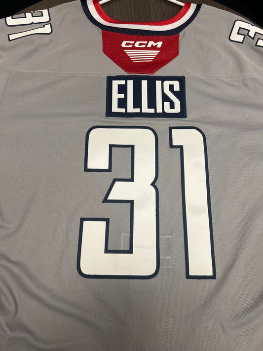 2025-26 Grey 3rd Authentic Jersey - #31 Colten Ellis - Game Issued - Size 60G - Set 1/1
