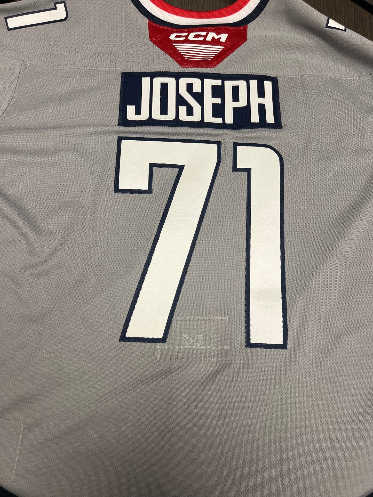 2025-26 Grey 3rd Authentic Jersey - #71 Mathieu Joseph - Game Issued - Size 56 - Set 2/2