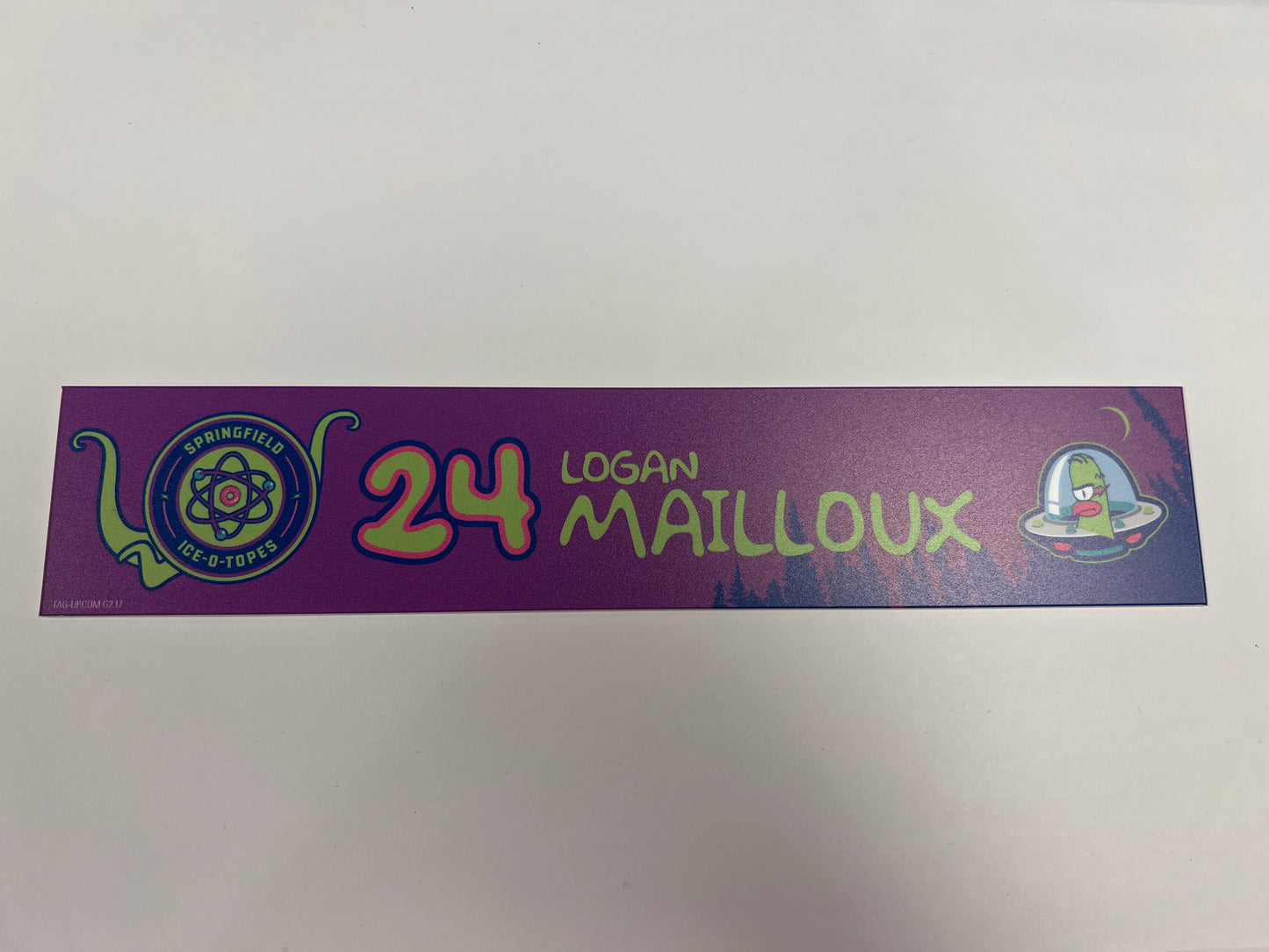 2025-26 Springfield Ice-O-Topes Locker Nameplate