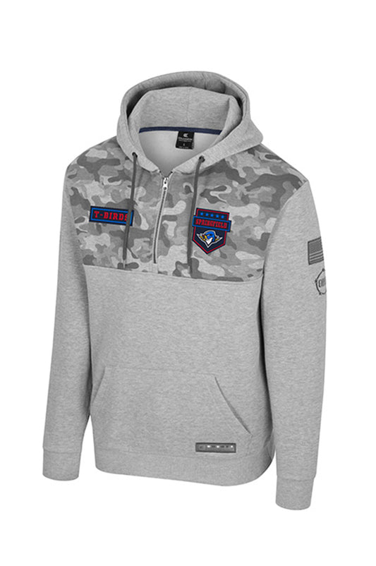 OHT Platoon 1/4 Zip Hoodie (Heather Grey/Sage Camo)