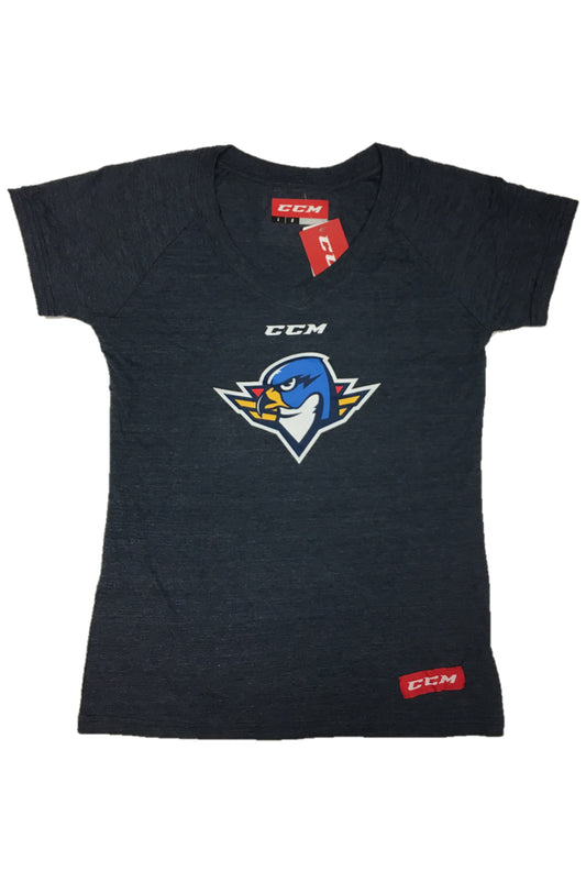 CCM Women's Logo V-Neck Tee - Navy