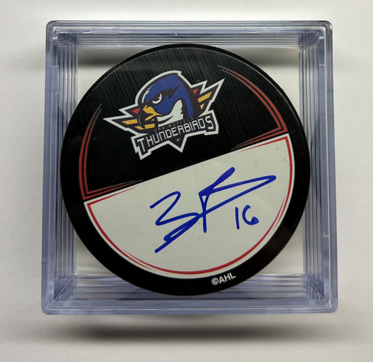 Signed Puck in Cube - #16 Zachary Bolduc