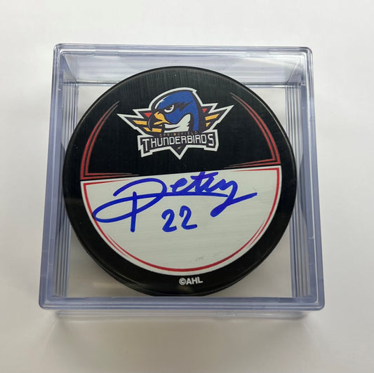 Signed Puck in Cube - #22 Dylan Peterson