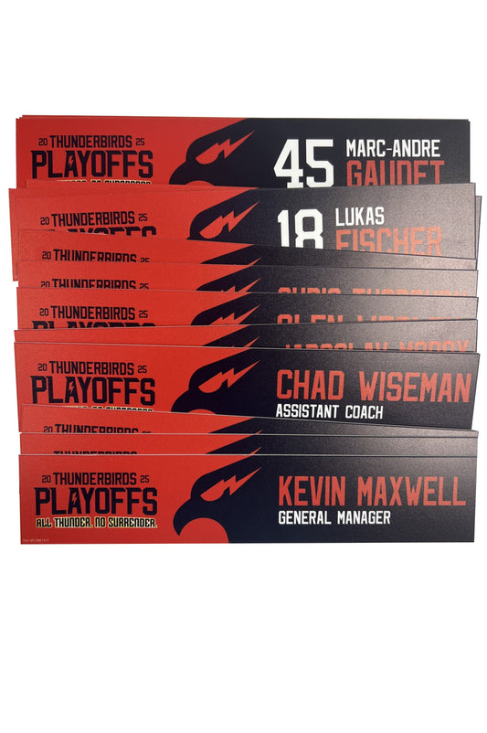 2024-25 T-Birds Playoff Locker Nameplates (UNSIGNED)